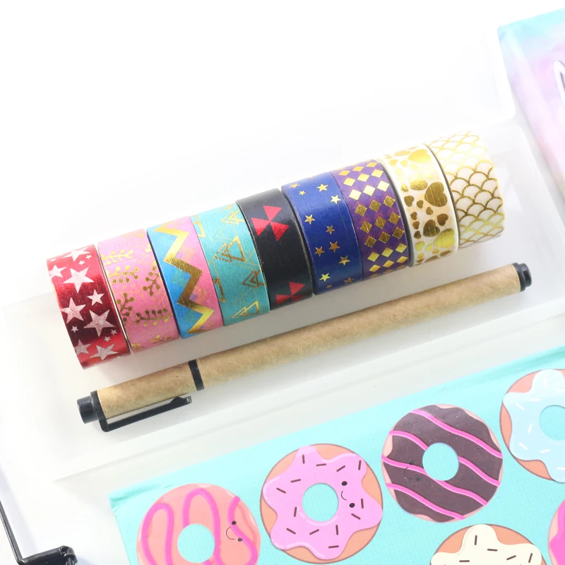 Новый кий Domikee японское украшение из золотой фольги Васи ленты в рулонах для