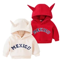 fashion baby boys girls fleece sweatshirts cotton thickening kids hoodies letters print children clothes long sleeve sweatshirts