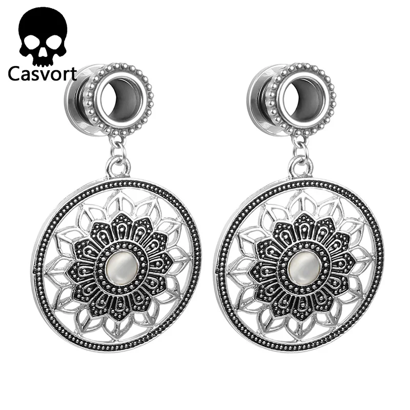 Casvort новые спиральные Висячие беруши для пирсинга, ювелирные изделия для тела из нержавеющей стали, винтовые опаловые серьги для ушей, тоннели, серьги для лучшего подарка - Окраска металла: NO.2