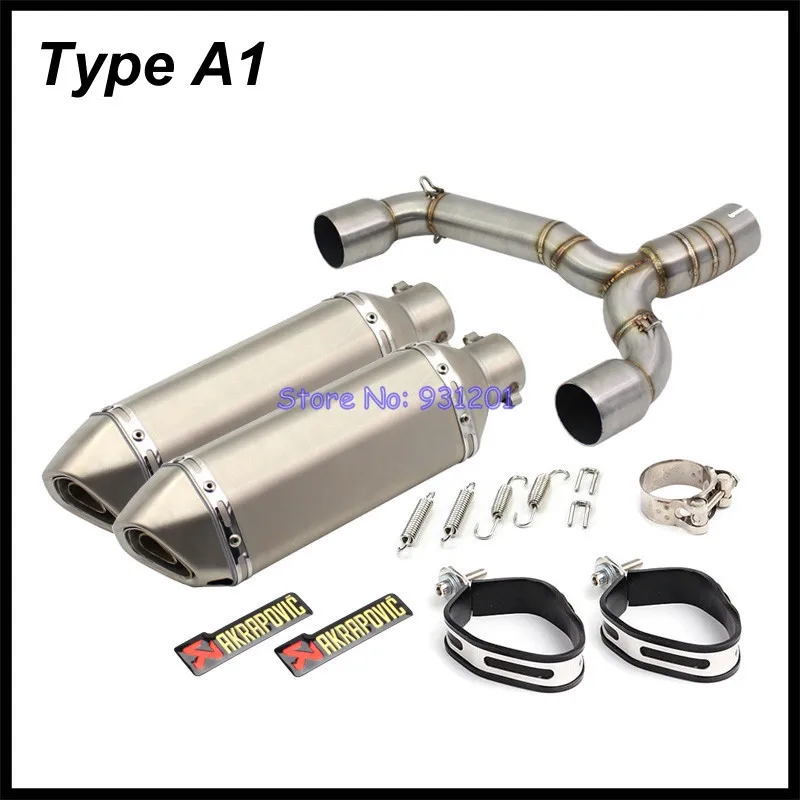 Motorcycle Exhaust System for Suzuki GSR600 GSR400 BK600 BK400 Slip On Akrapovic Exhaust Muffler Pipe with Link Middle Pipe