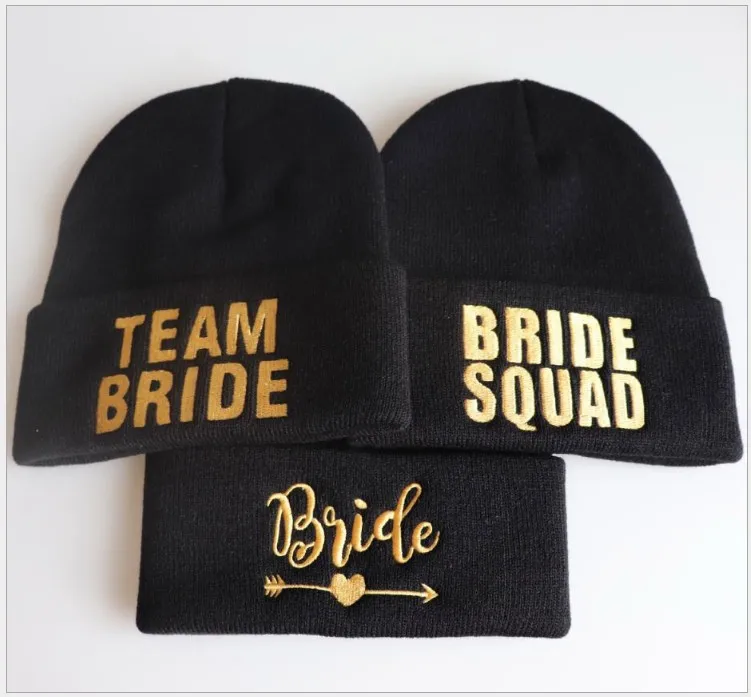 free shipping 5pcs wedding favor bridesmaid gift knitted hat BRIDE TEAM SQUAD TRIBE Bachelor party winter hats a for guests | Дом и сад