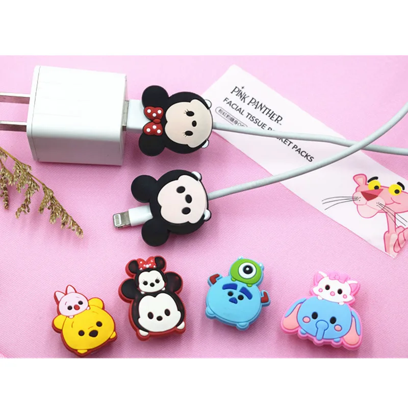Cartoon USB Charger Cable Organizer Protector For iPhone Headphone data line saver Protection for samsung huawei xiaomi | Электроника
