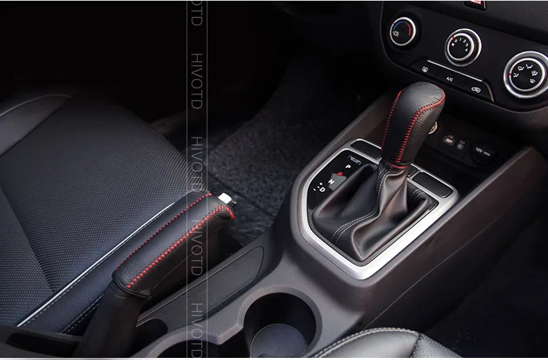 Hivotd для hyundai creta ix25 хендай ix25 creta Шестерня головка ручного тормоза крышка внутренняя кожа ручной работы ручка переключения передач AT/MT аксессуары