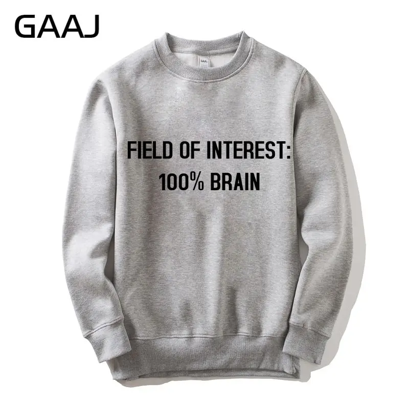 GAAJ свитшот с надписью поле интересов модель 100% года мужская и женская одежда