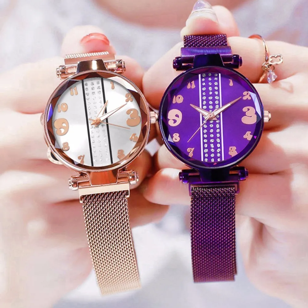 Часы женские кварцевые с магнитной застежкой из нержавеющей стали|Женские наручные часы| |