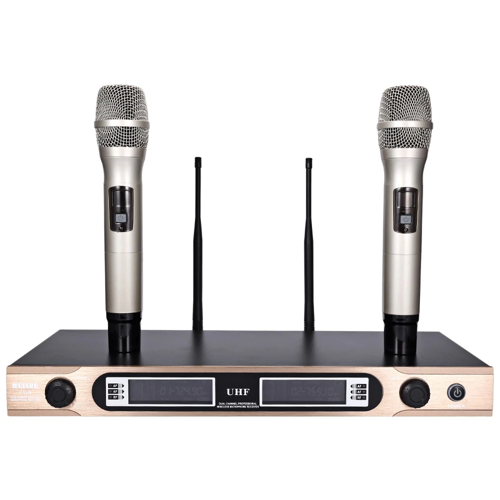 WEISRE U 3316 Профессиональный UHF беспроводной ручной двухканальный передатчик с микрофоном 740 790 МГц|mic set|uhf