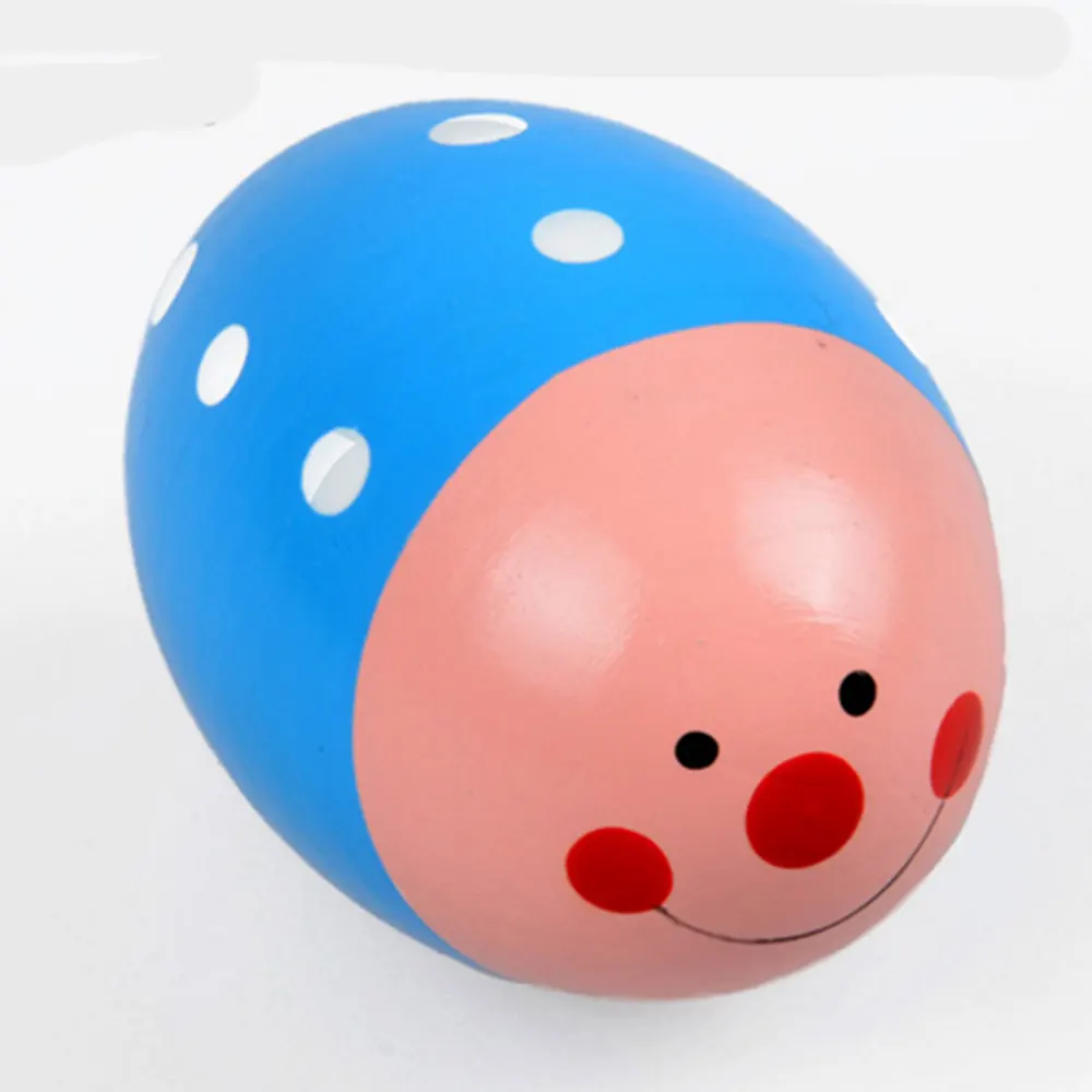 Красочные Orff яйцо форма детский колокольчик деревянная погремушка круглые