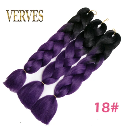 T1B/4/27 VERVES плетеные волосы 1 шт. 24 ''большие синтетические косы 100 г/шт., вязанные волосы с эффектом омбре, высокотемпературное волокно для наращивания волос - Цвет: T1B/4/27