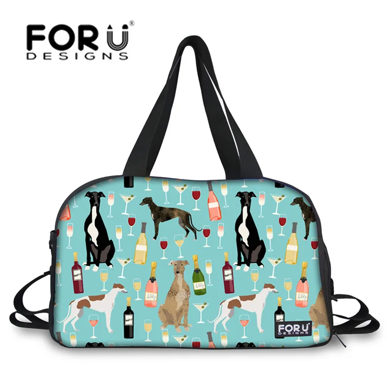 FORUDESIGNS/большой коврик для йоги сумка с обувью карман борзая черный животное печати Для женщин спортивная сумка для Фитнес открытый тренажерный зал Сумки - Цвет: ZJZ610T