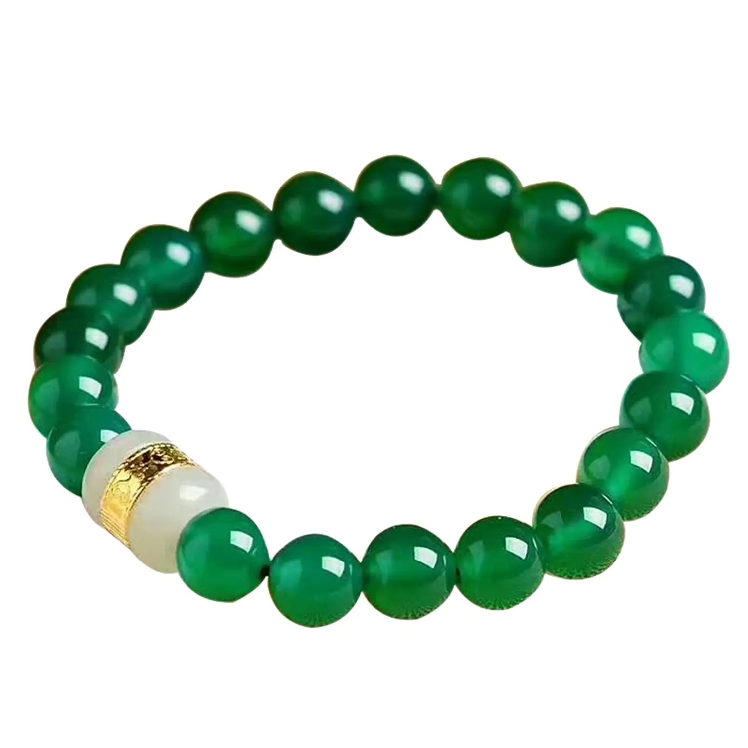 Koraba Fine Jewelry Hetian Jade 999 Gold Bracelet Women's Green Agate Beads Gifts Free Shipping | Украшения и аксессуары