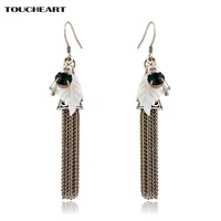 toucheart charm crystal pendant earrings yellow tassel brand jewelry cute geometric dangle drop earrings for women ser160131