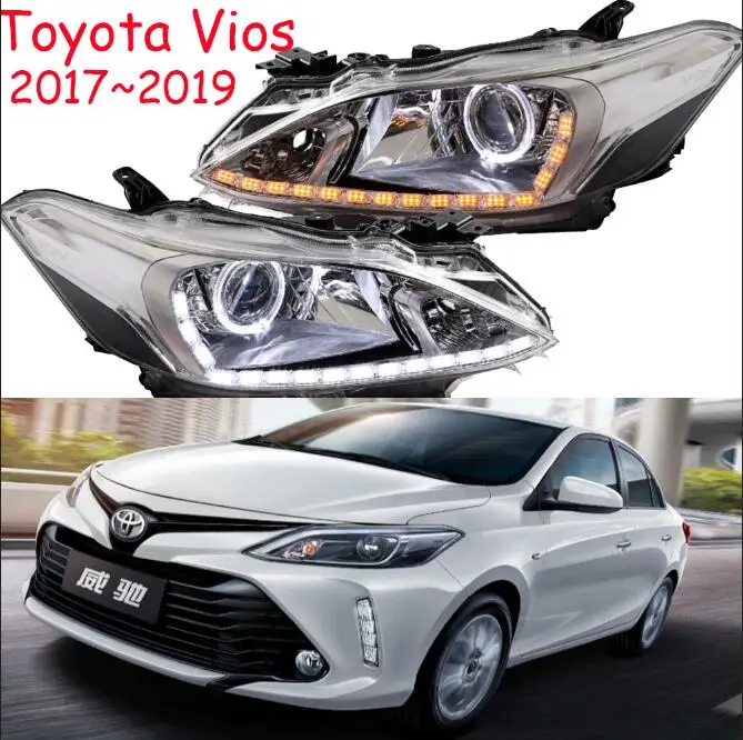 Model2 stle 2 шт. бампер лампа для фар VIOS~ год аксессуары для автомобиля фара DRL ходовые огни би-ксенон, противотуманная фара глаза ангела - Цвет: Model2 stle