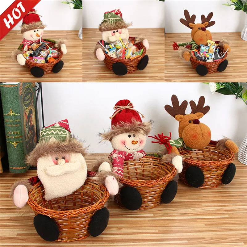 Симпатичная пластиковая прозрачная Рождественская банка для конфет