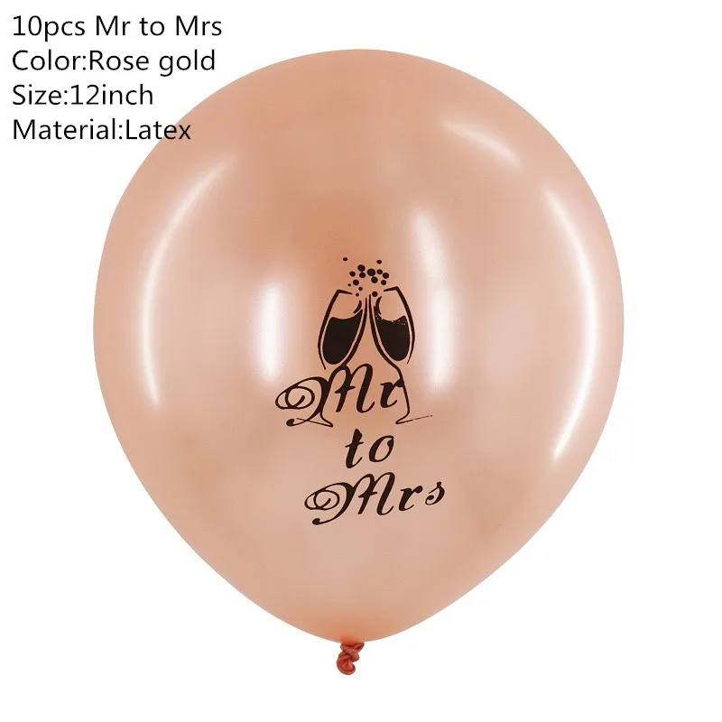 7 Латексные воздушные шары Mr Mrs Just sevened цвета розового золота с принтом для невесты, круглые воздушные гелиевые воздушные шары для свадьбы, дня рождения, украшения - Цвет: 7