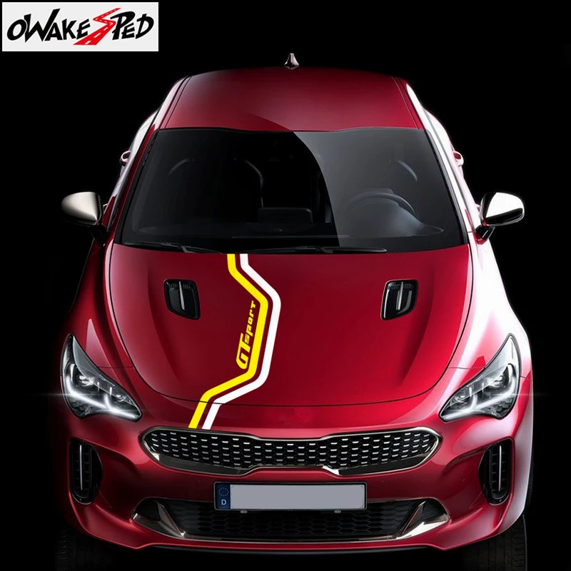 Гоночный трек Графика Наклейка на капот автомобиля для KIA Stinger GT спорт наклейка s авто капот крышка двигателя Декор наклейки