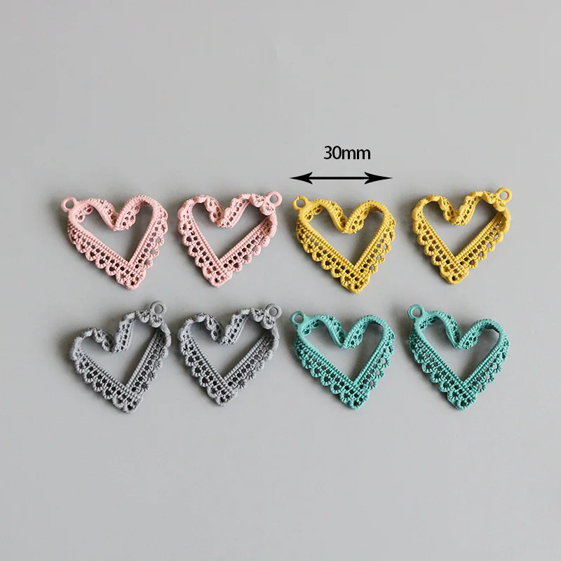 2 шт./упак. цветная металлическая в форме сердца Ювелирное Украшение аксессуары DIY