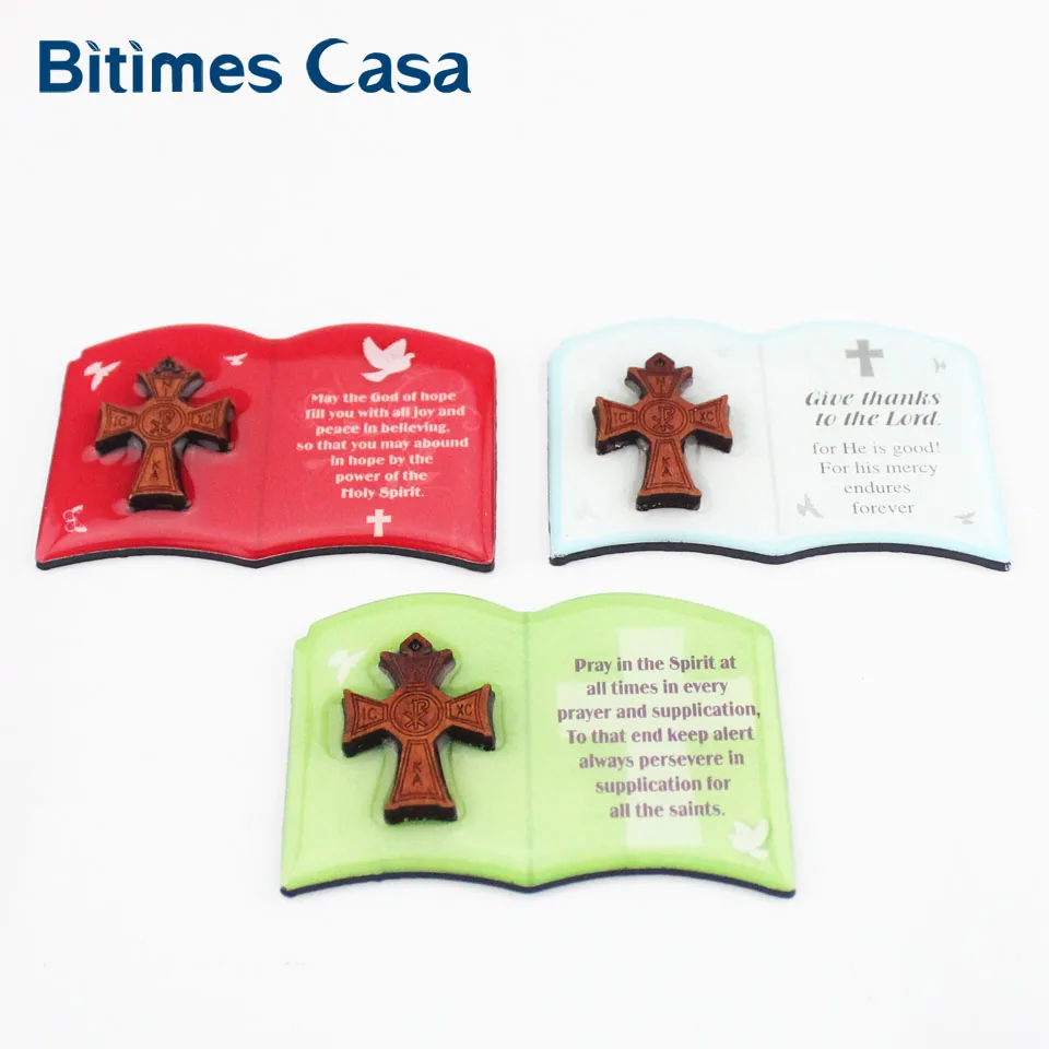 Bitimes 3 шт./лот библейские магниты для холодильника коричневый крест эпоксидная магнитная наклейка на холодильник конфеты цвет Imanes