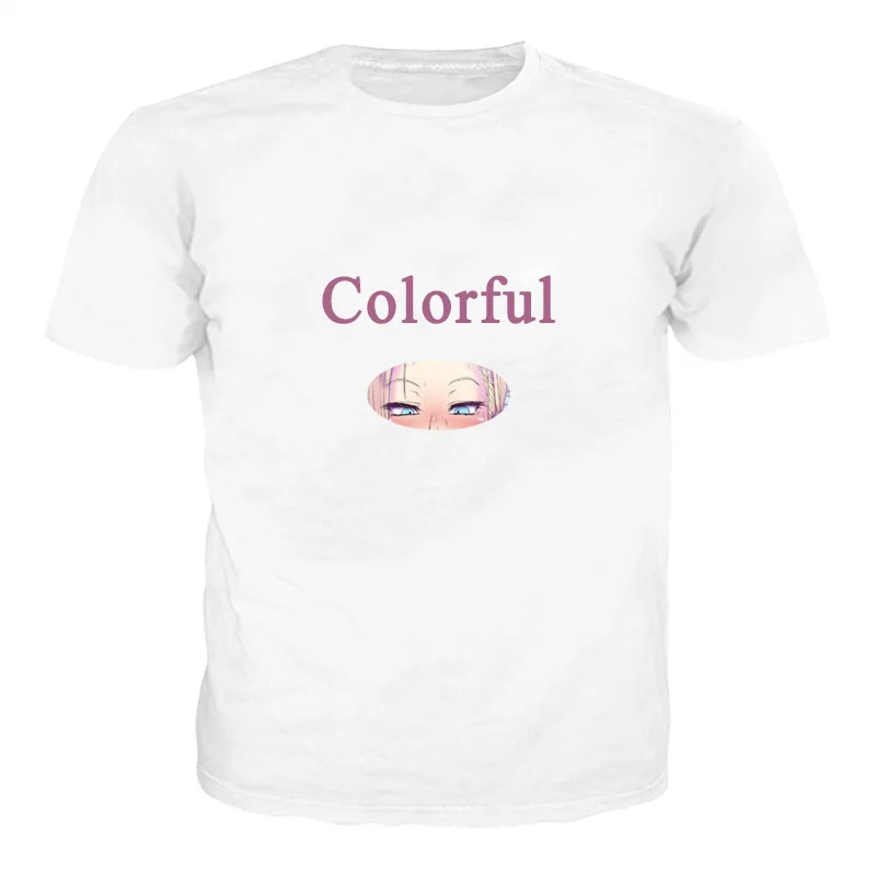 Ahegao Футболка с принтом для мужчин женщин Harajuku уход за кожей лица красные женские