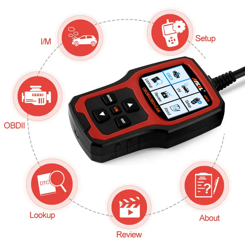 OBD2 Automotive Scanner Ancel AD410 Car Detector Auto Diagnostic Code Reader with O2 Sensor Tester PK AD310 NT201 ELM327 |