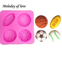 ball football baseball soap mould cake decorating tools diy baking fondant silicone mold dessert decorators t0149