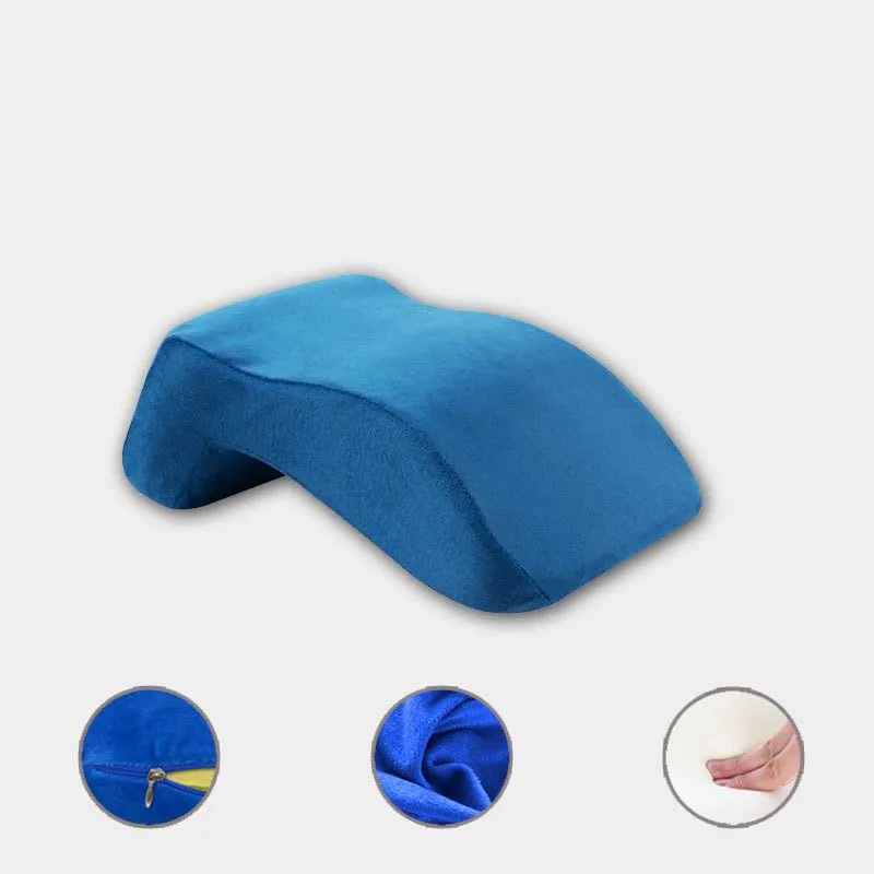 short plush blue Подушка для сна из пены с эффектом памяти для путешествий и офиса, Настольная Подушка с медленным отскоком - Цвет: short plush blue