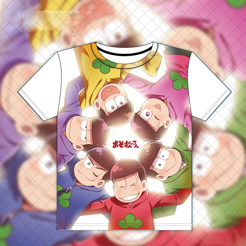 Аниме osomatsu Сан-Matsuno osomatsu 6 osos крутая футболка Топы с короткими рукавами унисекс Косплэй M-XXXL