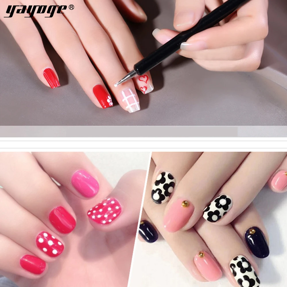Yayoge 2 способа деревянная Dotting ручка Marbleizing инструмент для дизайна ногтей точка из