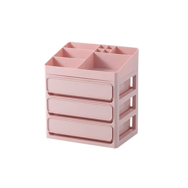 3 layers Pink WBBOOMING многослойный пластиковый ящик для хранения нижнего белья, ювелирный контейнер для дома, офиса, хранилище косметичка органайзер, коробки - Цвет: 3 layers Pink