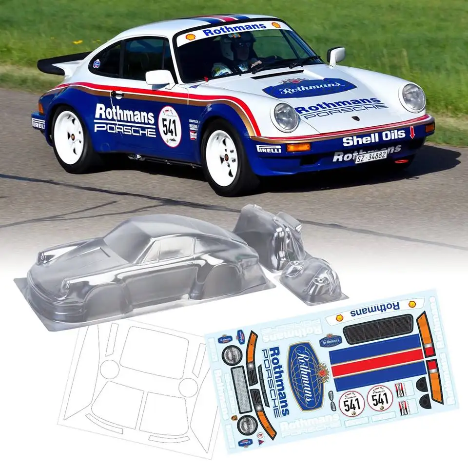 Team C 1/10 911 Porchee 210mm Clear body with stickers Decals for Kyosho Tamiya raxxas Losi On Road Car | Игрушки и хобби