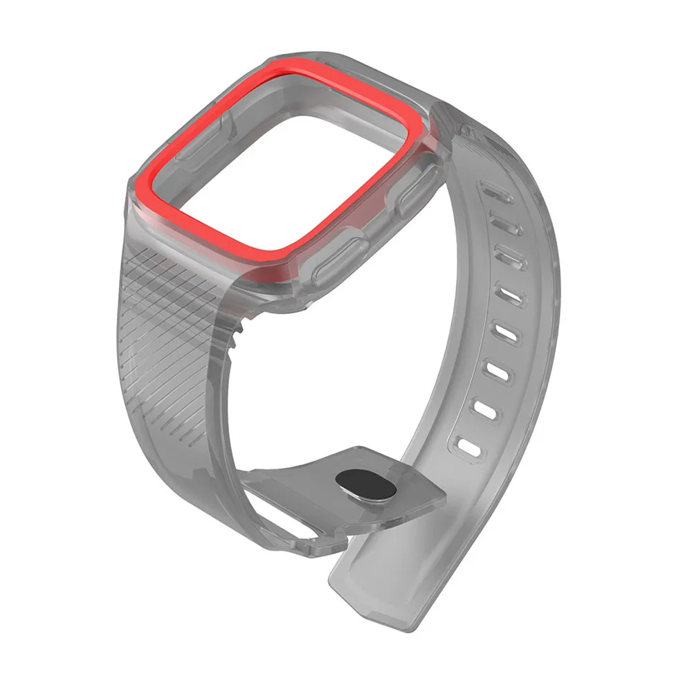 2в1 силикон для Fitbit Versa браслет ремешок на запястье с полным защитным чехлом крышка рамка часы ремешок для Fitbit Versa