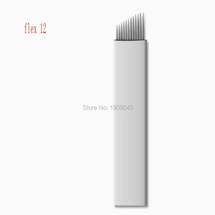 Оптовая продажа 500 шт 12 pin наклонные иглы Лезвия для микроблейдинга