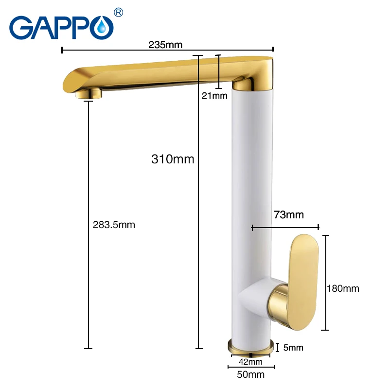 Смеситель для кухни GAPPO кран на раковину смеситель воды черный цвет |