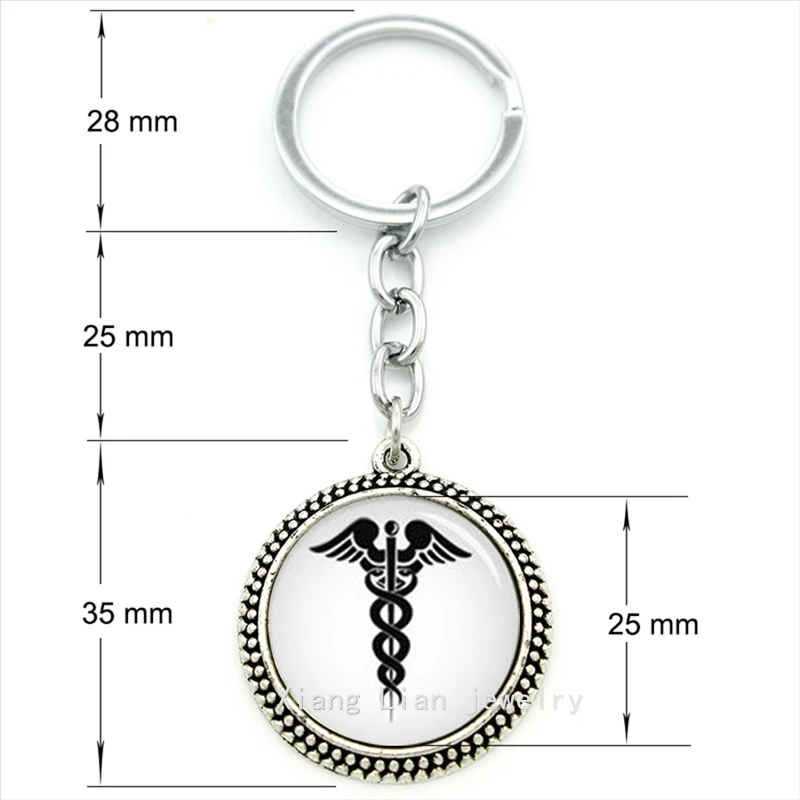 TAFREE медицинский Кадуцей символ брелок в винтажном стиле Классические кулон для