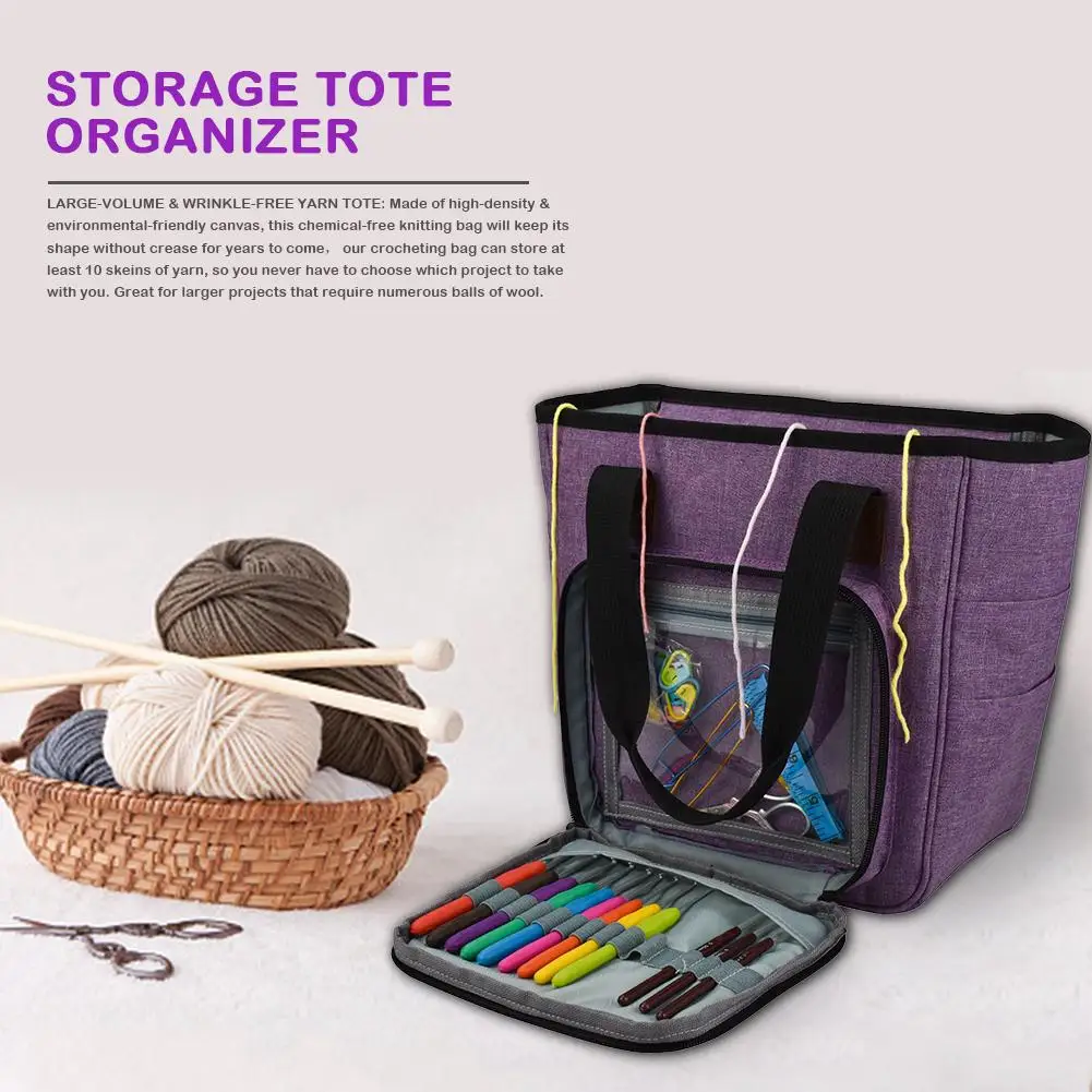 Вязальные крючки нить и пряжа для хранения сумка органайзер DIY держатель шерсть