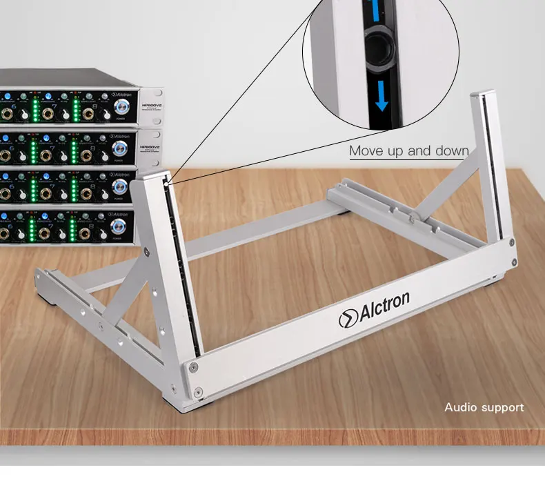 Alctron RS19 4U серия качественная сценическая аудиостойка из алюминиевого сплава Регулируемый угол Складная Настольная студийная стойка для 19''size устройства