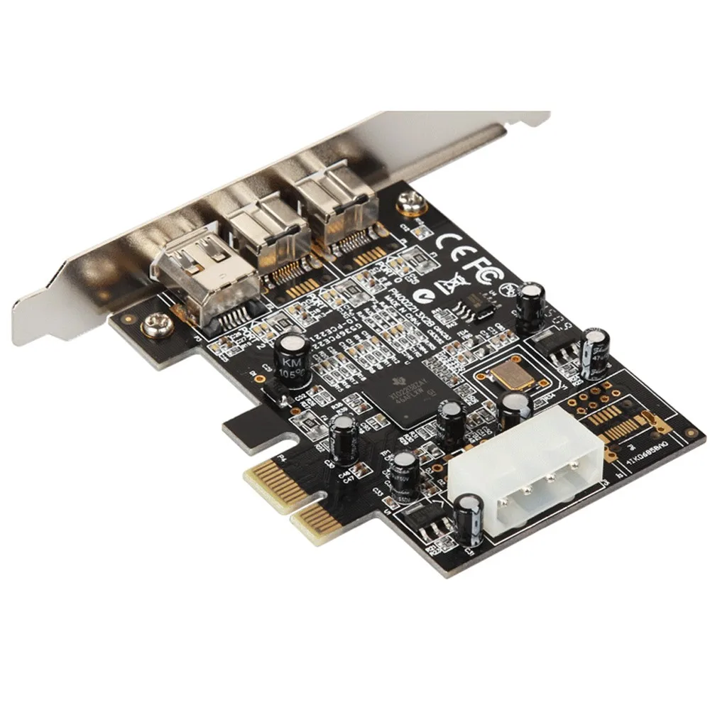 2 порта 1394B + 1394A PCI-e карта с 6-контактным до 4-контактным кабелем внешний Firewire 800 400 IEEE