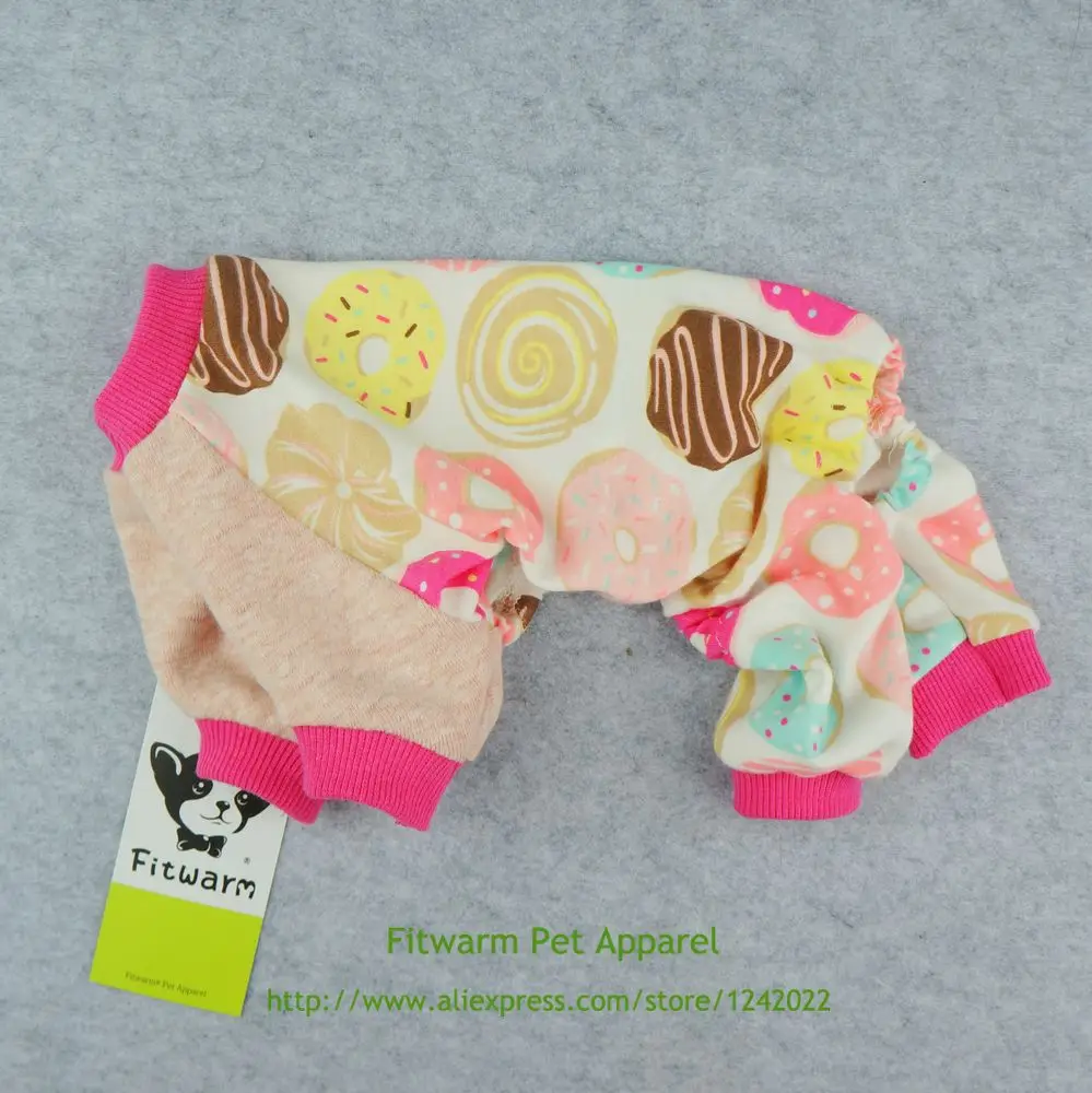 Одежда для домашних животных Fitwarm Милая пончики собак пижамы мягкие хлопковые