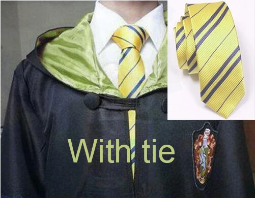 Hufflepuff with tie Халат накидка костюм галстук шарф палочка очки Ravenclaw Гриффиндор Hufflepuff Слизерин Косплей костюмы Харрис костюм - Цвет: Hufflepuff with tie