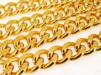 4 yards 24k gold on plated aluminum alloy circle twist cable chain width 16mm for diy necklace bags chuck chucky chain