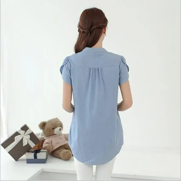 Fdfklak Summer Fashion Maternity Tops Pregnant Clothes Short Sleeve Blouses For Women Loose Shirt F39 | Мать и ребенок