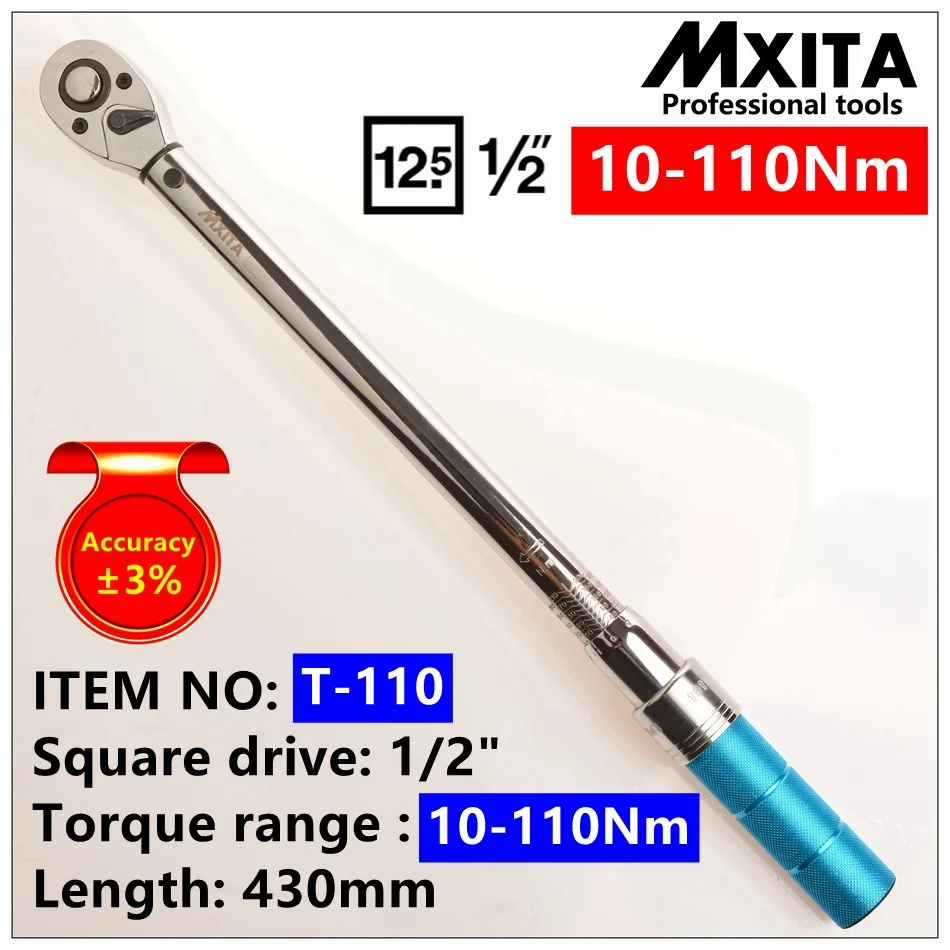 MXITA ручной инструмент 1/2 &quot10 110N Профессиональный динамометрический ключ для