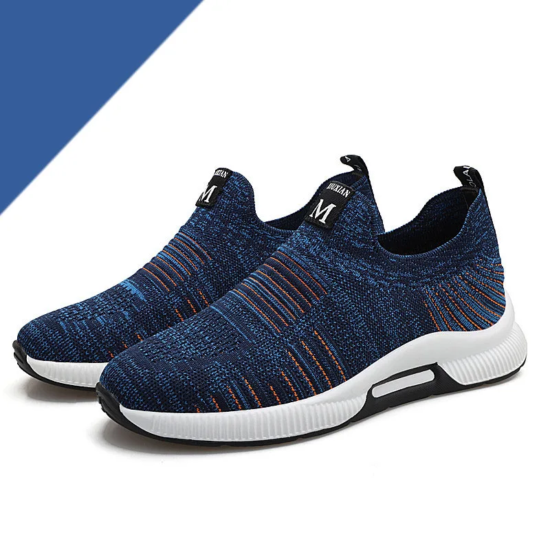 Blue Men Sneaker Misalwa/невидимая обувь, увеличивающая рост, на 5 см; мужская обувь, увеличивающая рост; Летние повседневные кроссовки; мягкая удобная обувь Flyknit для молодых мужчин; повседневная обувь - Цвет: Blue Men Sneaker