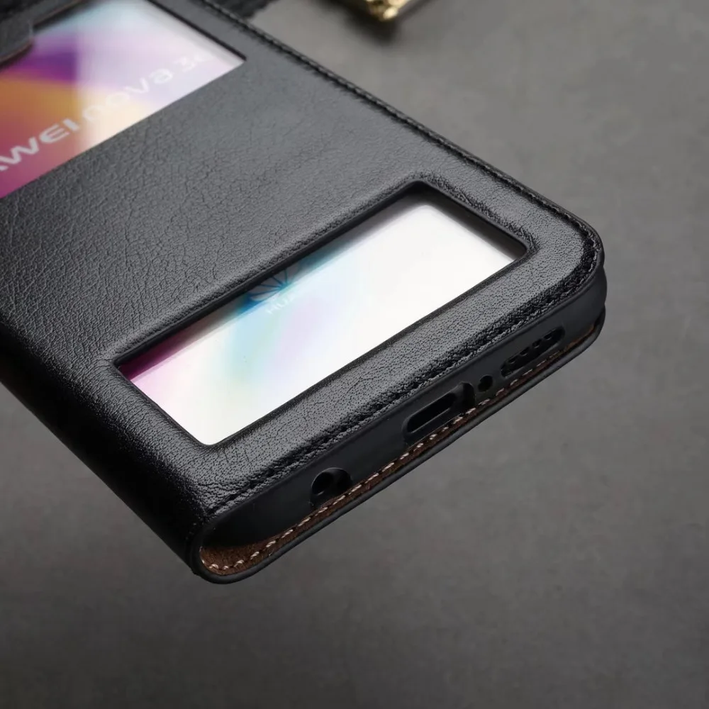 Роскошный Ультратонкий Флип-кейс из натуральной кожи умный флип-чехол