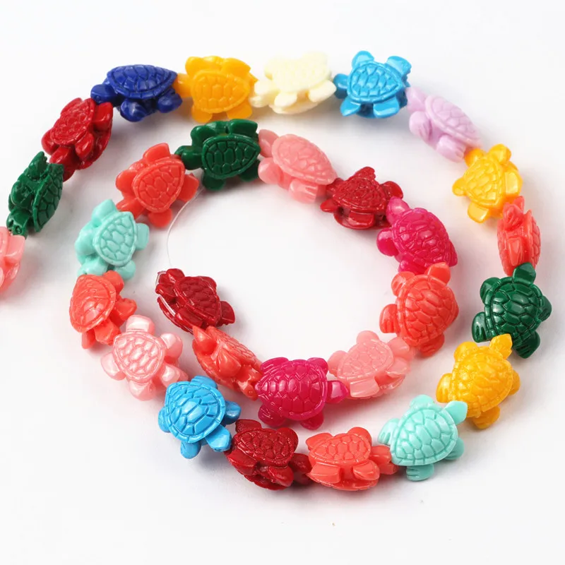 

1 нить/партия (1 нить = 30 шт.), 11*15 мм, разноцветные синтетические разделительные бусины черепахи для «сделай сам», модные шармы, браслет, ожерел...