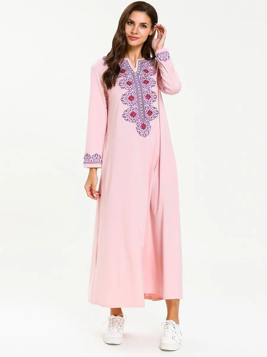Женское длинное платье Абая Мусульманская свободная нация кафтан Jilbab коктейльное женское платье макси Arab D1234