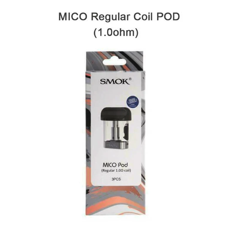 SMOK 3 шт./упак. SMOK Mico pod 1,7 мл емкость с 0.8ohm 1.0ohm 1.4ohm катушки сопротивления подходит для SMOK Mico Pod Комплект для электронной сигареты - Цвет: 1.0 ohm regular pod