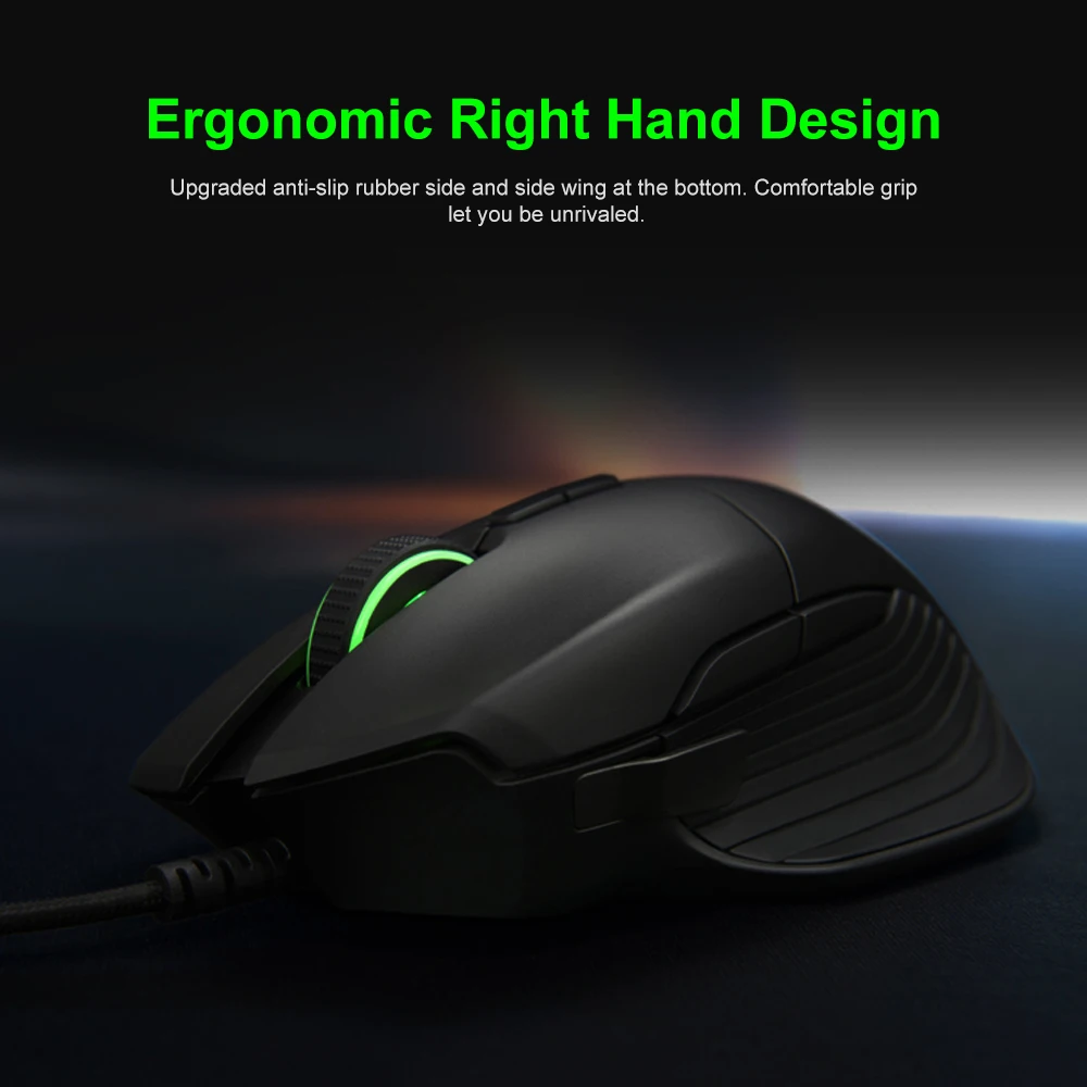 Razer Basilisk Эфирная Проводная RGB игровая мышь 6400 dpi оптический сенсор 8 программируемых кнопок эргономичный дизайн