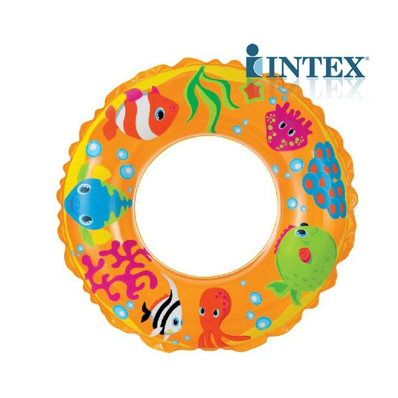 INTEX 59242 надувные пвх рыбы морской жизни плавать кольцо 60 см бассейн воды играть в