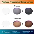1,61 супер жесткие фотохромные цифровые Бесплатная прогрессивной формы оптические Асферические рецептурные линзы быстрое изменение цвета