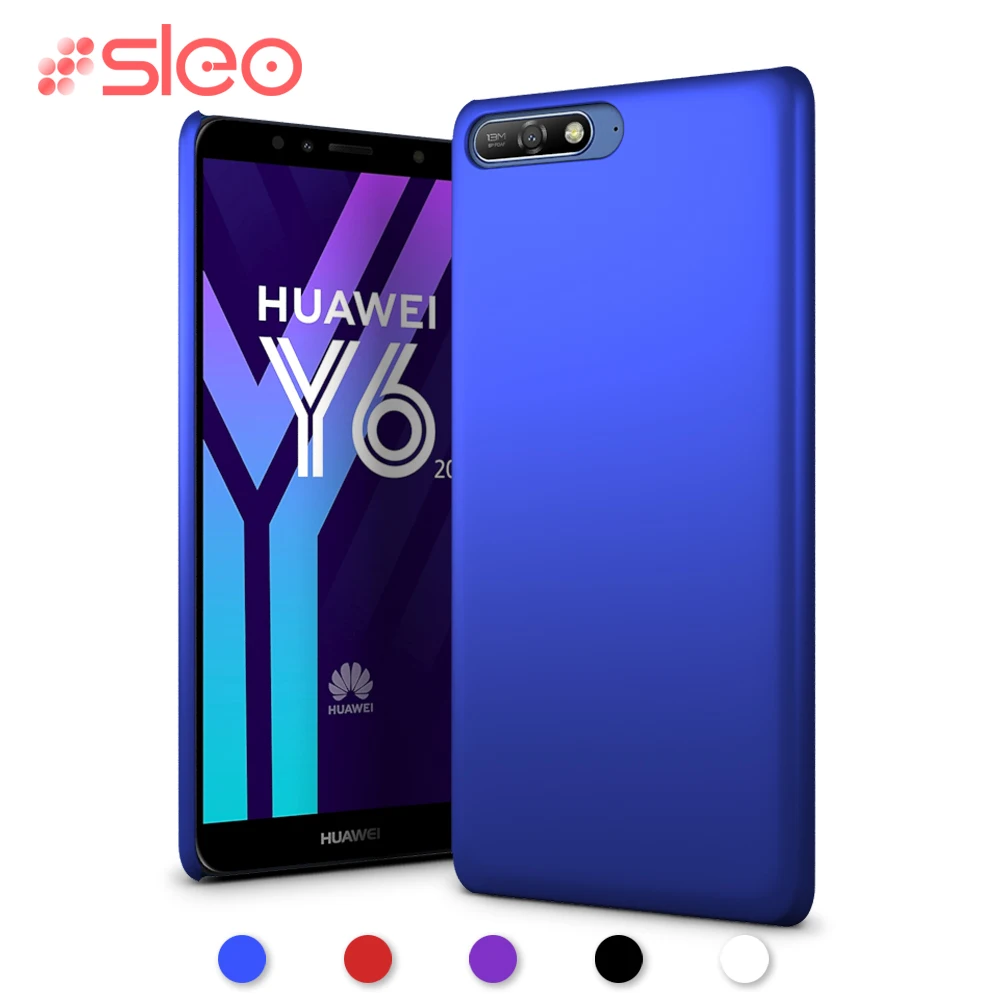 SLEO для huawei Y6 случае 2018 ультра тонкий матовый Пластик задняя крышка защитный чехол